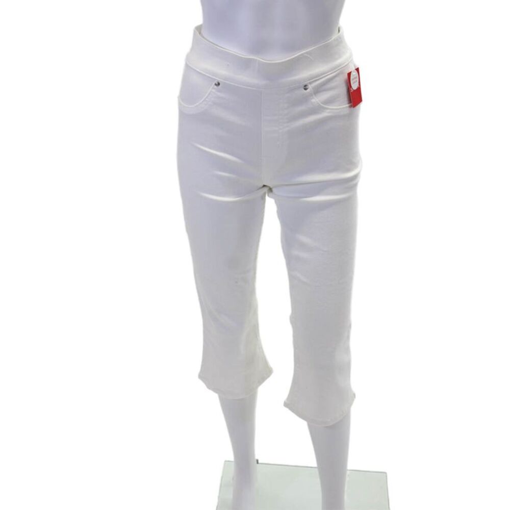 Spanx by Sara Blakely Womens Cropped Flare Leg Jeans White Size Extra Small